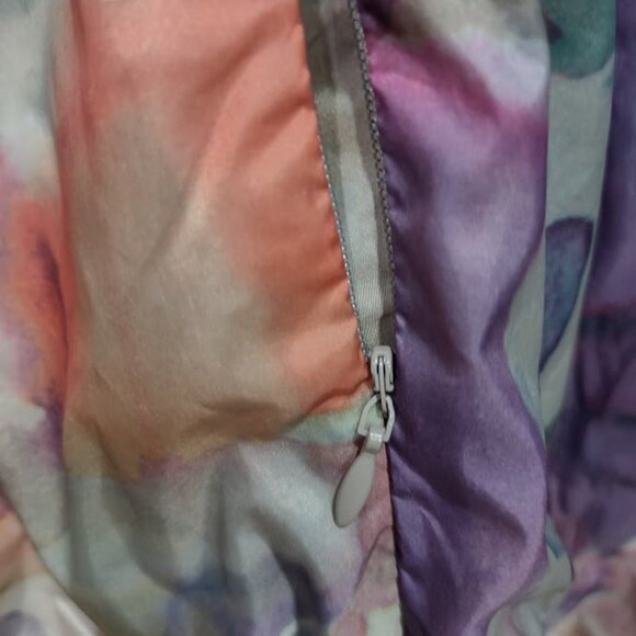 ZHEJIANG GARDA REVERSIBLE BOMBER JACKET WINDBREAKER PASTEL FLORAL AND BROWN XXL - Picture 5 of 15